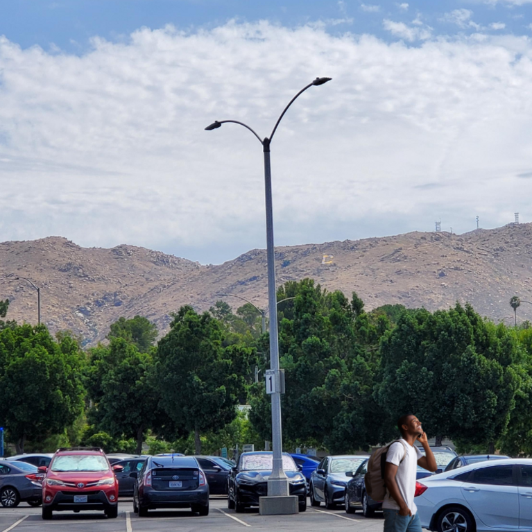 UCR Parking Lot with mountain in background